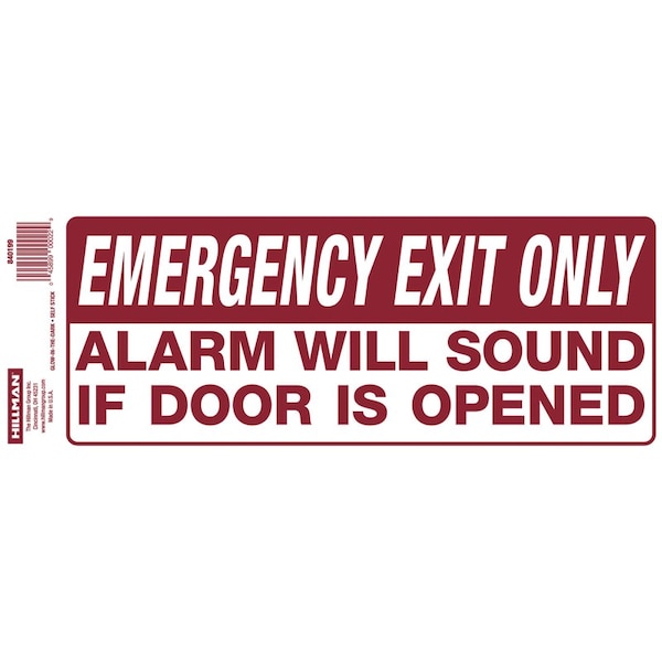 Hillman HILLMAN English White Exit Sign 4 in. H X 10 in. W 840199 - main